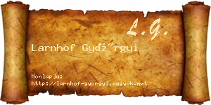 Larnhof Györgyi névjegykártya